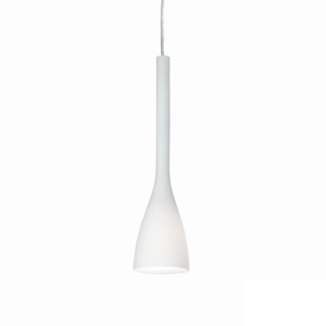 Ideal lux flut sp1 small lampadario per isola cucina cono vetro bianco