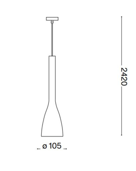 Ideal lux flut sp1 small lampadario per isola cucina cono vetro bianco