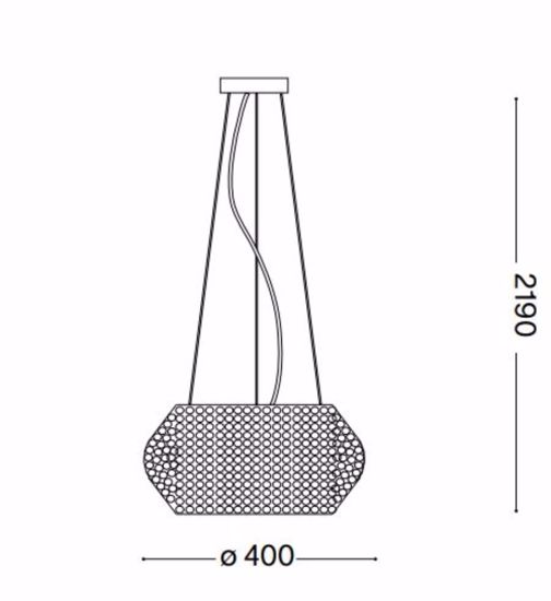 Pasha sp6 lampadario sfera di cristallo classico stanza da letto ideal lux