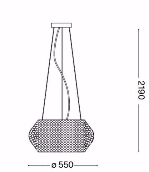 Ideal lux pasha sp10 sospensione classica oro di cristallo per salotto