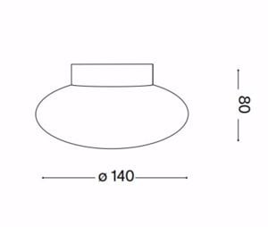 Ideal lux smarties ap1 applique sfera schiacciata vetro bianco