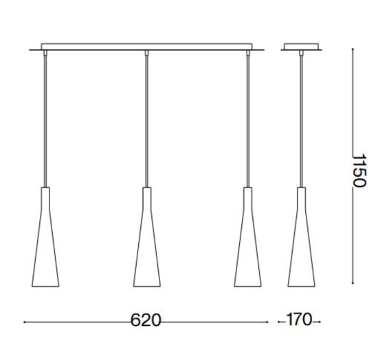 Milk sp3 ideal lux lampadario a sospensione bianca per tavolo soggiorno moderno 3 luci