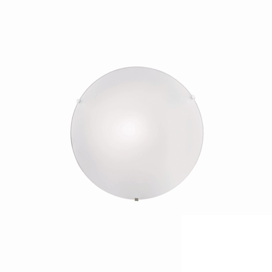 Simply pl1 plafoniera moderna 25cm rotonda vetro bianco ideal lux