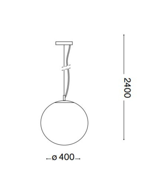 Ideal lux mapa bianco sp1 d40 sospensione sfera in vetro bianco 40cm