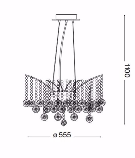 Audi-77 sp6 lampadario di cristallo trasparente stanza da letto ideal lux