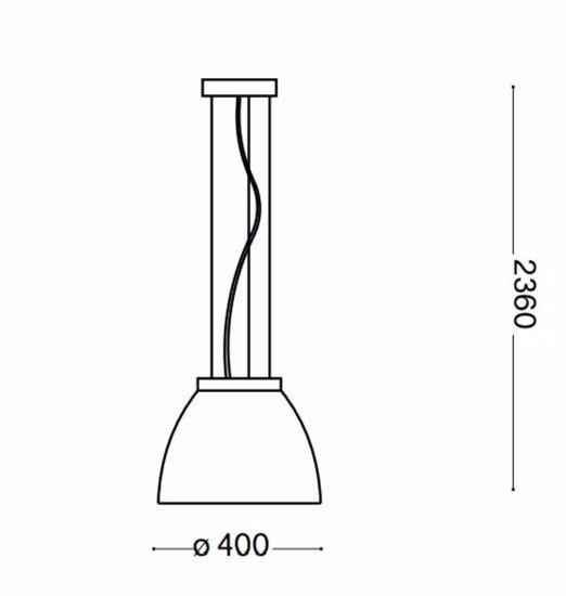 Tolomeo sp1 lampadario per cucina moderna campana 40cm vetro bianco