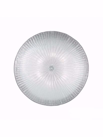 Ideal lux shell pl3 plafoniera rotonda vetro trasparente granigliato