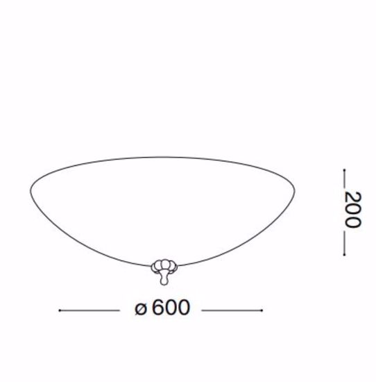 Ideal lux shell pl6 plafoniera da salotto rotonda di cristallo trasparente
