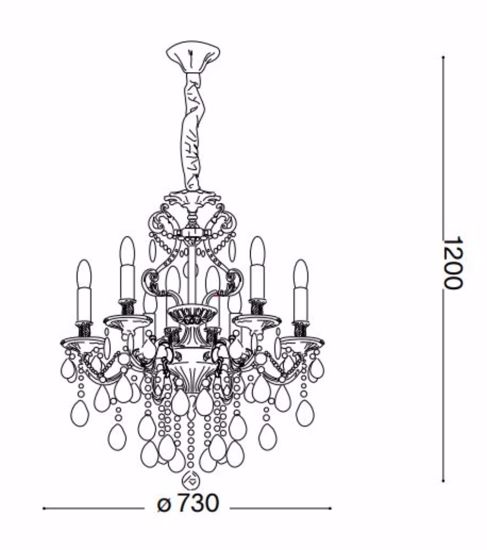 Gioconda sp8 lampadario di cristallo classico per salone 8 luci goccia oro ideal lux