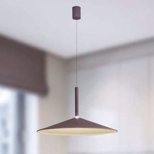 Lampadario saliscendi per cucina moderna marrone caff&egrave; led 16w 3000k 47cm