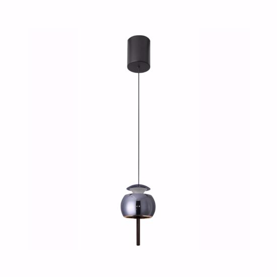 Lampada sospensione per isola cucina vetro cromo nero led 3000k