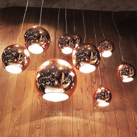 Nemo sp1 d40 ideal lux lampada a sospensione design boccia di vetro rame specchiato