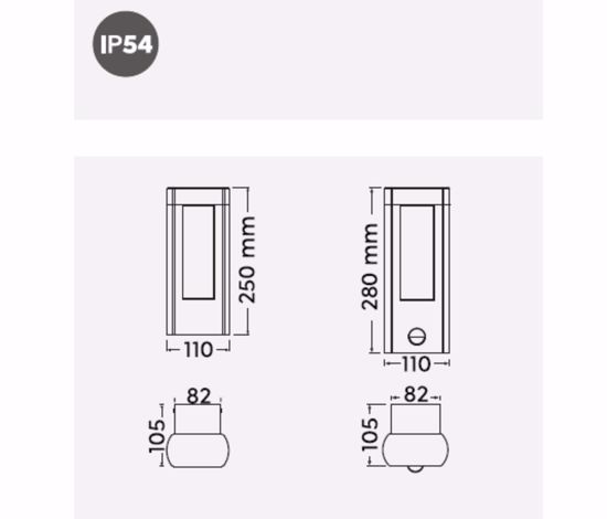 Applique  9w 3000k per balcone antracite design moderno