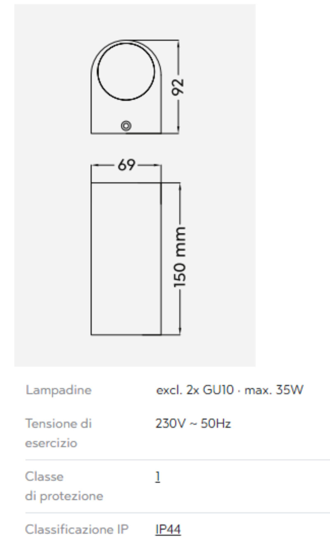 Applique bianco da esterno moderna tonda