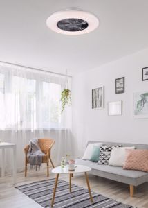 Ventilatore plafoniera da soffitto bianco moderno con luce
