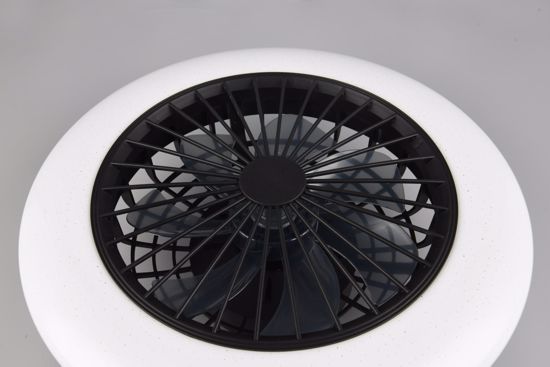 Ventilatore a plafoniera nero design moderno da soffitto con luce