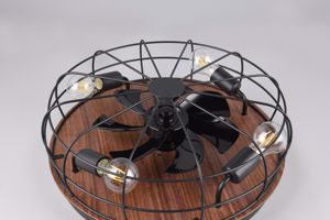 Ventilatore da soffitto vintage con luci nero per soggiorno