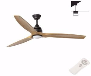 Lampadario con ventilatore a soffitto nero 28mq pale di legno 152cm con telecomando