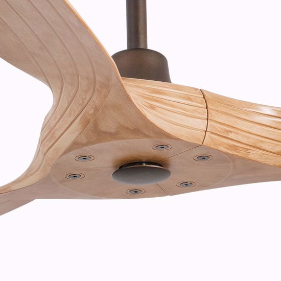 Ventilatore da soffitto con pale in legno pino chiaro per ambienti da 17mq