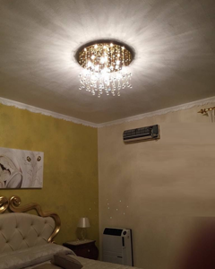 Plafoniera moonlight pl12 oro ideal lux vetri cristalli oro lucido