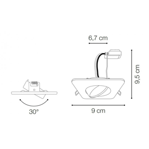 Lounge fi ideal lux faretto da incasso metallo bianco quadrato orientabile