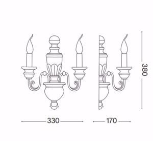 Firenze ap2 ideal lux applique classica bianco antico foglia oro 2 luci