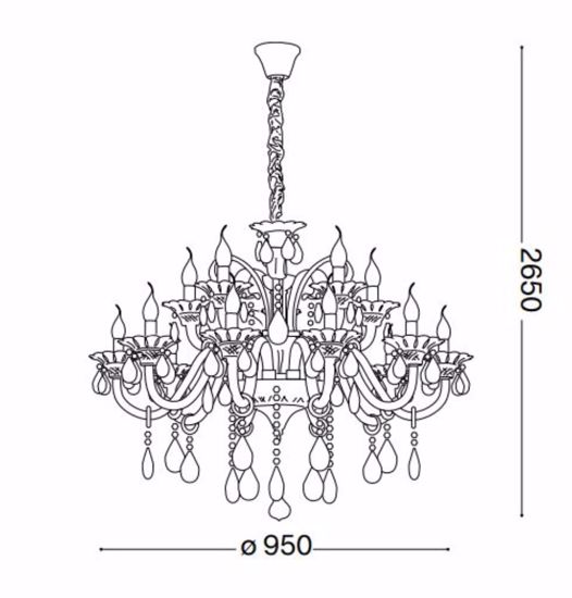 Colossal sp15 lampadario di cristallo classico grande 15 luci ideal lux