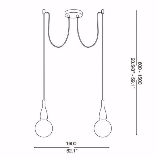 Lampada a sospensione minimal sp2 nero ideal lux