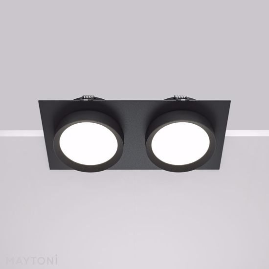 Faretto nero da incasso a soffitto gx53