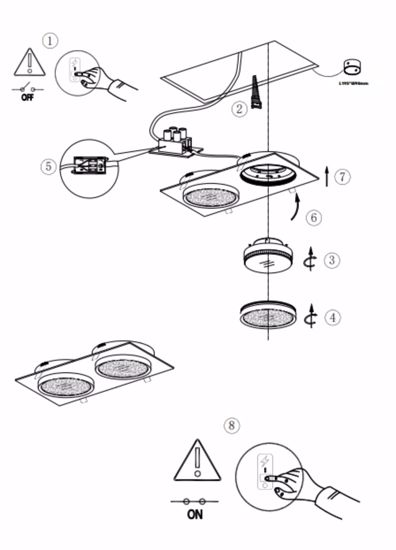 Faretto bianco da incasso a soffitto cestello gx53