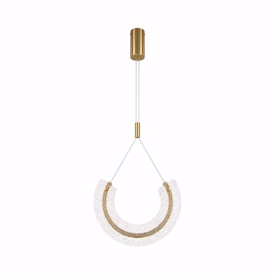 Lampadario arco pendente oro vetro lavorato stanza da letto