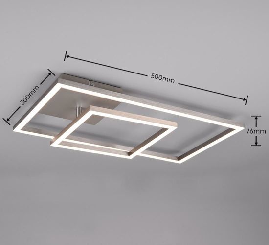 Plafoniera moderna per soggiorno nichel led 25w 4000k dimmerabile