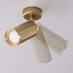 Faretto led classico da soffitto cilindro oro orientabile