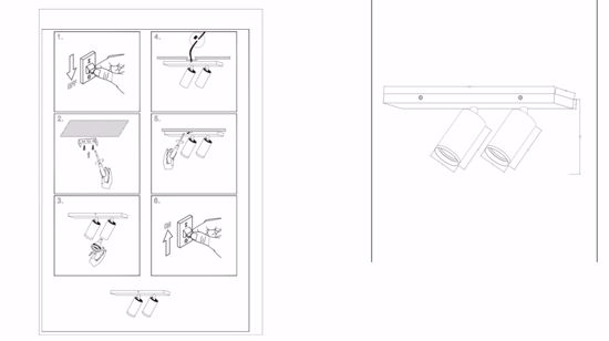 Lampada da soffitto bianco oro con 2 faretti gu10 led orientabili