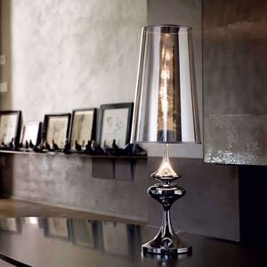 Alfiere tl1 small lampada da tavolo per salone cromata ideal lux