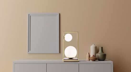 Miloox buble lampada moderna da tavolo oro sfere vetro bianco