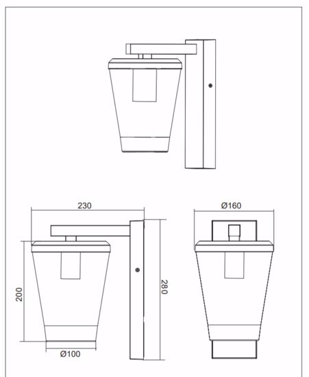 Applique lanterna bianca per esterno balcone ip44