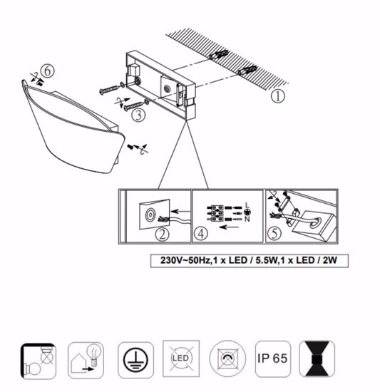 Applique da esterno antracite moderna  7,5w 3000k