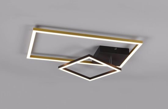 Plafoniera a led oro nero per soggiorno 3000k dimmerabile moderna