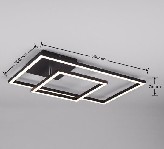 Plafoniera rettangoli nera led 25w 4000k orientabile moderna