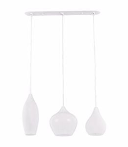 Soft sp3 lampadario per tavolo da cucina tre luci vetri bianchi ideal lux