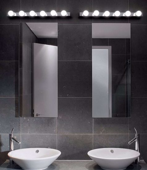 Prive ap6 applique bagni nera specchio e trucco 6 luci ideal lux