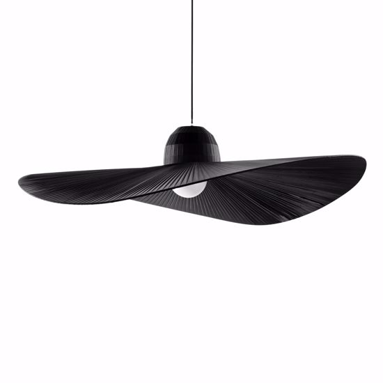 Madame sp1 ideal lux lampadario design cappello tessuto plissettato nero