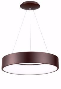 Lampadario led 42w 3000k moderno anello marrone 60cm per soggiorno