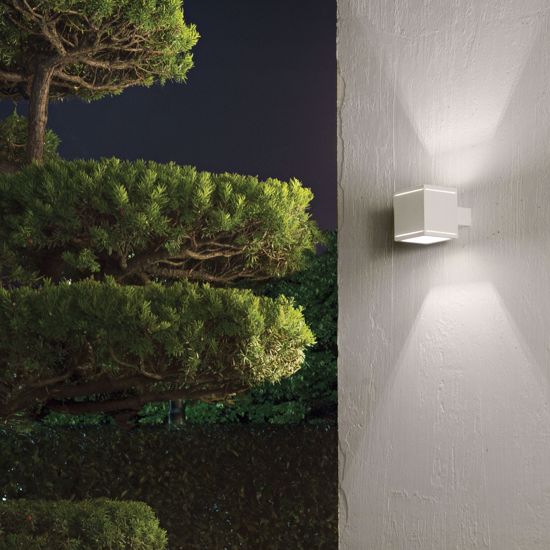 Snif ap1 square applique cubo per esterno grigio up&amp;down ideal lux