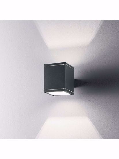 Snif ap1 square applique da esterno ip44 doppio fascio antracite ideal lux