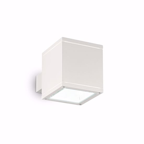 Ideal lux snif ap1 square applique da esterno cubo ip44 bianco