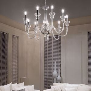 Doge sp9 lampadario di cristallo classico 9 bracci di vetro ideal lux