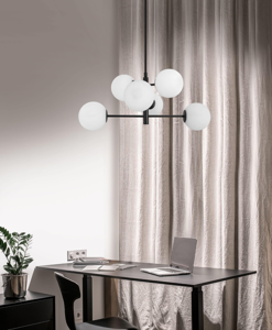 Lampadario design moderno nero per soggiorno