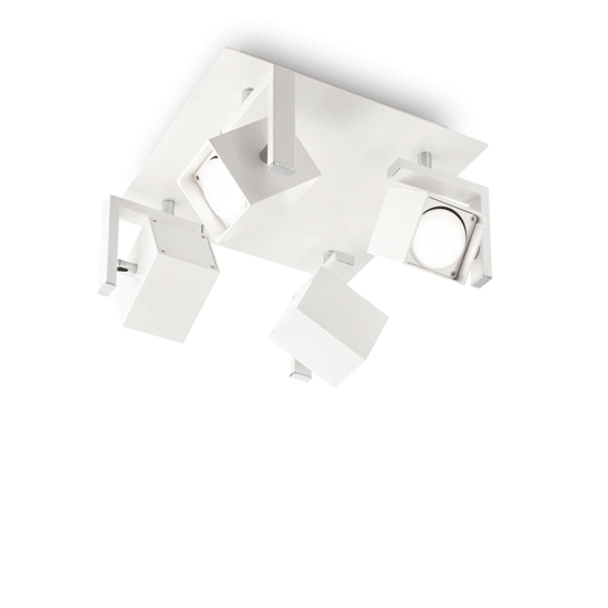 Mouse pl4 lampada da soffitto 4 faretti led orientabili gu10 bianco ideal lux